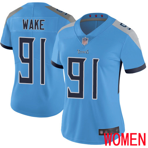 Tennessee Titans Limited Light Blue Women Cameron Wake Alternate Jersey NFL Football 91 Vapor Untouchable